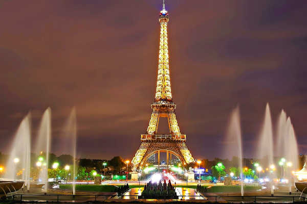 Eiffel Tower, classic city of Paris at night