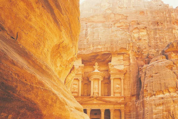 Exterior of the ancient city of Petra in Jordan