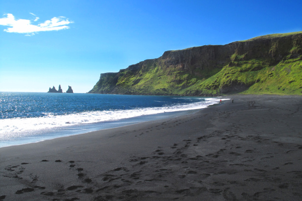 Black sand beach along the Ring Road in Iceland