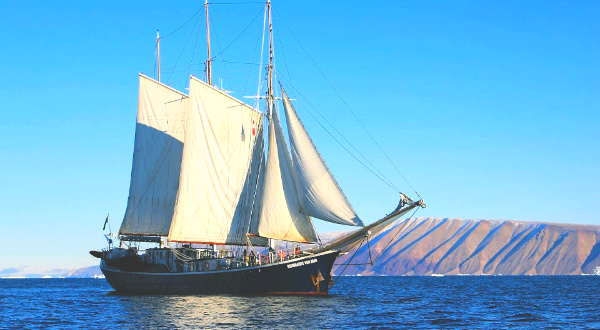 Old fashioned ship in Greenland