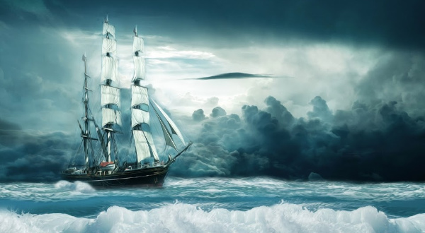 Epic ship in storm