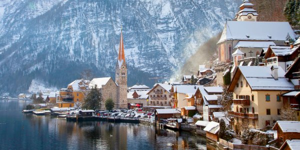 Small village in Austria with ancient church