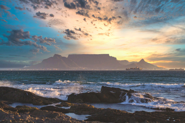 Table Mountain South Africa at dusk