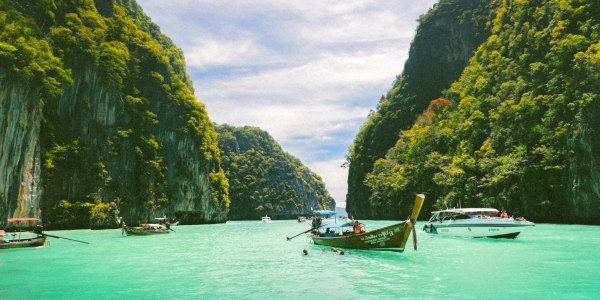 Thailand longboats and beach On the Go Tours