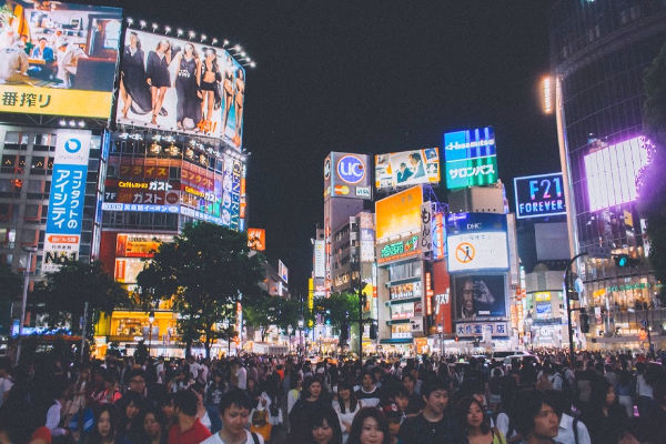 Crowd in central Tokyo