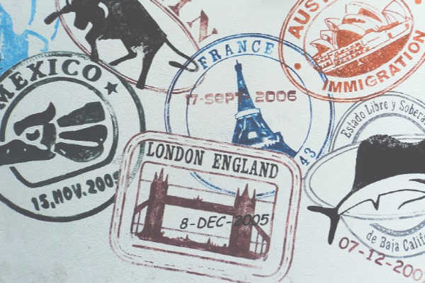 Visa passport stamps