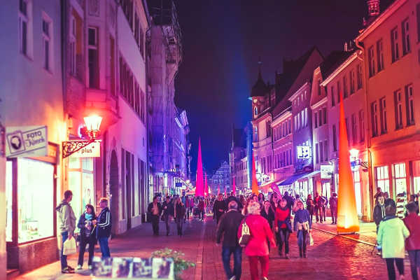 Light festival in Wittenberg Germany