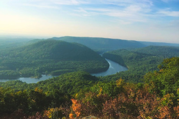 Beautiful hudson river valley in United States