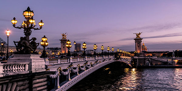 Parisian bridge in Paris, France.