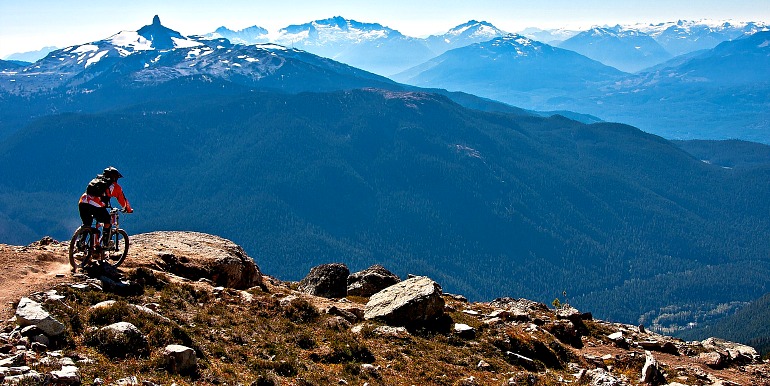 Biking up mountain