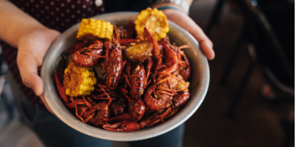 A delicious plate of crawfish.