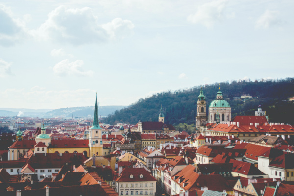 Beautiful day in Prague, Czech Republic.