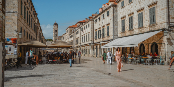 Old Town Market Square in Dubrovnik, Croatia.