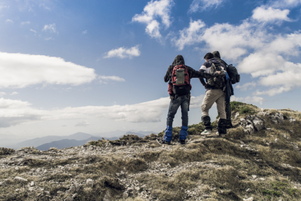 Hiking in Italy.