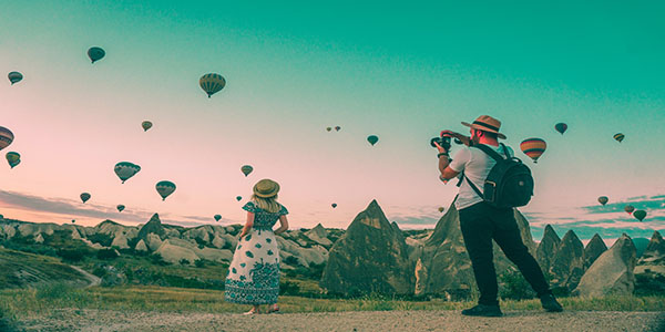 A stunning view of hot air balloons is the type of experience you could get with Travelous.