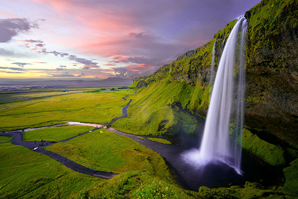 Seljalandsfoss Waterfall in Iceland.
