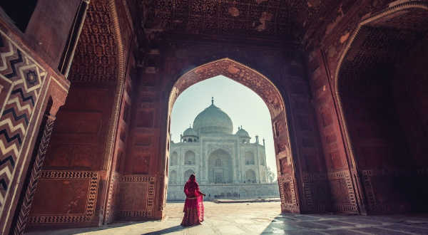 Woman in traditional dress in India