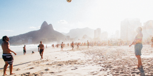 The popular beach of  Ipanema in Rio de Janeiro, Brazil.