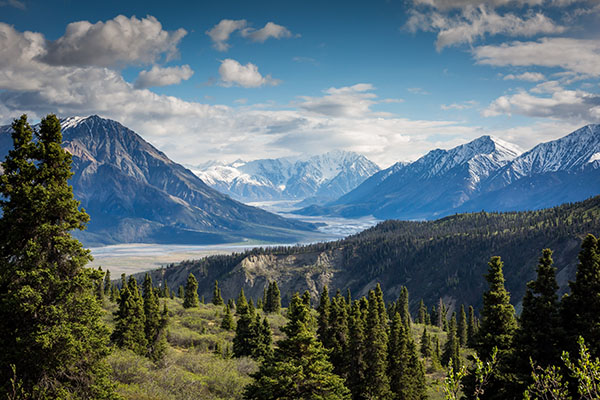 Mountain valley in Kluane National Park and Reserve in Canada.