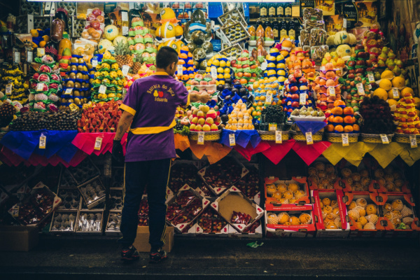 Colorful market in Brazil.