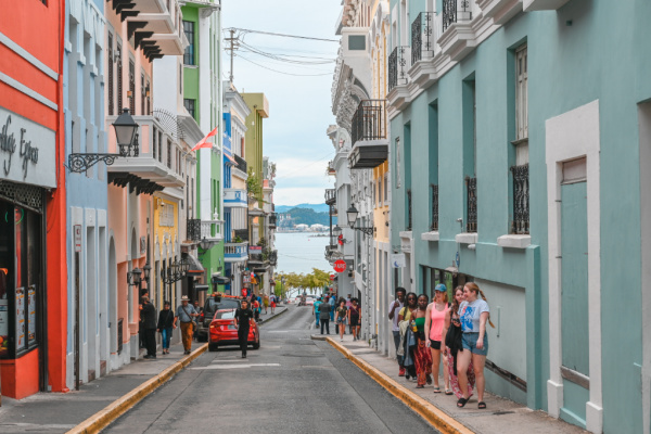 Colorful street in Puerto Rico.