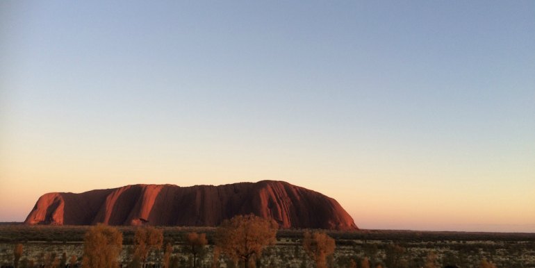 Uluru at dusk in Central Australia